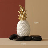 elvesmall Nordic Light Luxury Pineapple Decoration,Golden Fruit Shape Living Room Porch Home Decoration Figurines Gift Wedding Props