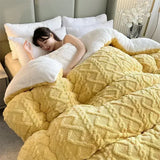elvesmall  Soft Super Thick Winter Warm Blanket Artificial Lamb Cashmere Weighted Blankets for Beds Cozy Thicker Warmth Quilt Comforter