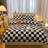 elvesmall Fashion Bedding Duvet Cover Set Bed Sheet Pillowcase 100% Cotton Bedspread Bed Linen Nordic Classic Home Textile Soft Breathable
