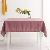 elvesmall 100% Stone-washed Linen Solid Color Table Cover,Natural Fabric Tablecloth,for Kitchen Dining Room Party Holiday Tabletop Decor
