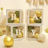 elvesmall Transparent Balloon Letter Box Baby Shower Decoration Birthday Wedding Custom Name Balloon Box 1st Birthday Party Decorations