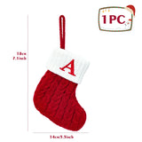 elvesmall Christmas Socks Knitting Snowflake Letter Stocking Christmas Decoration For Home 2024 Xmas Tree Ornament Gift Navidad Natal 2024