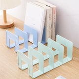 elvesmall Desktop Four Grid Bookshelf For Student Book Storage, Bookshelf For Office Documents File Bag For Books Stationery Storage