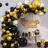 elvesmall Black Gold Balloon Arch Garland Kit Confetti Balloons Birthday Party Decorations Adults Wedding Anniversary Balloon Baby Shower
