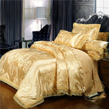 elvesmall Nordic Satin Jacquard Duvet Cover Set Luxury Flower Bedding Set Adlut Quilt Cover Pillowcases Sheet Twin Queen King Home Texiles