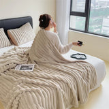 elvesmall  High density warm blanket rabbit fur bed linen Coral Fleece Sofa Blankets for winter Microfiber blanket plush Thicken Bed Sheet