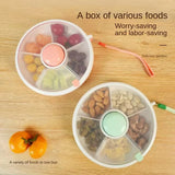 elvesmall Lid Moisture-proof Home Storage Box Rotating Fruit Tray Portable Sealed Dry Fruit Box Children's Snack Box Closet Organizer