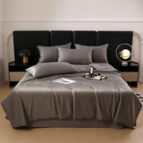 elvesmall Silk Summer Cool Quilt   New Washed Air Conditioning Quilt Ice Silk Summer Quilt Four Piece Bed Sheet and Comforter Blanket