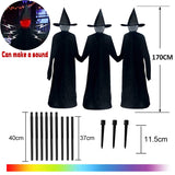 elvesmall 1-3Pcs Halloween Decorations Outdoor Large Light Up Screaming Witches Party Garden Glowing Witch Head Scary Ghost Decor Props