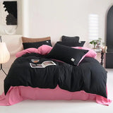 elvesmall Reversible 1Duvet Cover+Bed Sheet+2Pcs Pillowcase Twin Full Queen 4Pcs Comfortable Soft Comforter cover