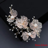 elvesmall Bridal Headwear Wedding Hair Accessories Flower Headband Wedding Hair Jewelry Prom Hair Vine Gold/Silver Color Flower Tiara