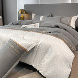 elvesmall Thickened Quilt Cover Bedding Set Luxury Embroidered Home Bed Linen Set Jacquard Duvet Cover Pillowcases 3/4 Pieces Set