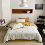 elvesmall  High-end Home Textile 100% Combed Cotton Duvet Cover Set Queen Jacquard Bedding Set 220x240 Quilt Cover Pillowcase and Bed Sheet