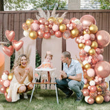 elvesmall Rose Gold Balloon Garland Arch Kit Birthday Party Decor Foil Latex Ballon Wedding Birthday Party Baby Shower Balllon