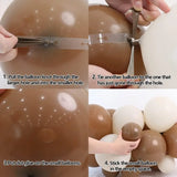 elvesmall Brown White Sand Balloons Garland Arch Kit Kids Birthday Party Balloon Baby Shower Decor Wedding Anniversary Decoration Supplies