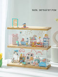 elvesmall  Clear Door Dust-proof Storage Box for Anime Q Version Figure Model Toy Doll Collectible Display Organizer Display Case For Dimoo