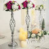 elvesmall  Gold/Silver Wedding Candle Holders Decor Table Centerpiece Pillar Flower Vase Rack Stand Road Lead Floral Bouquet Party Supplies