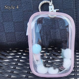 elvesmall Jewelry Organizer Transparent Storage Box Pouch Mystery Box Keychain Bag Storage Case Thicken Wallet Cute Doll Bag Organization