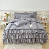 elvesmall  4 PC Full Sheet Set Twin Full Queen King Size Bed Sheet Pillowcase Luxury Bedsheet Solid Color King Queen Full Twin Size