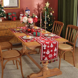 elvesmall  Christmas Table Runner Table Path Christmas Decoration Home Table Setting Dining Vintage Wedding Family Party Christmas Placemat