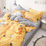 elvesmall Hot sale high quality bedding double sanded quilt cover sheet pillowcase four-piece set
