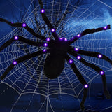 elvesmall Light-up Spider Halloween Decoration,Big Lighted Spider for Scary Halloween Outdoor Indoor Yard Home Party Haunted House Décor