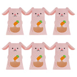 elvesmall  6pcs Cute Easter Bunny Candy Box Pink Rabbit Ear Chocolate Biscuit Gifts Packaging Boxes For Happy Easter Birthday Party Decor