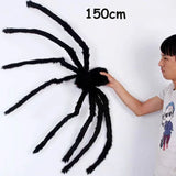 elvesmall  30cm/125cm/150cm/200cm 1PC Halloween Hanging Decoration Horror Giant Spider House Haunted Outdoor Yard Halloween Plush Spider