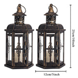 elvesmall Vintage Nordic Candle Holder Lanterns Candles Aesthetic Hanging Lantern Iron Lantern Black Home Decor Wedding Room Decoration
