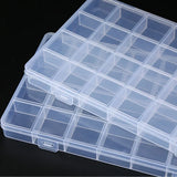 elvesmall 28 Grid Rectangle Plastic Jewelry Box Compartment Storage Box Case Jewelry Earring Bead Craft Display Container Organizer