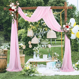 elvesmall Wedding Arch Chiffon Wrinkle Resistant Fabric Outdoor Lawn Wedding Decoration Ceremony Decoration Valance Birthday Party Valance