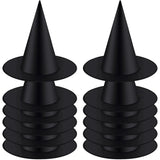 elvesmall 10pcs Halloween Witch Hat Cap Hanging Witch Hat Costume Accessory for Halloween Party Favor, Black