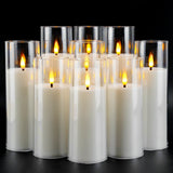 elvesmall 9Pcs LED Flameless Candles Light Simulation Acrylic Wedding Romantic Candle Lamp with Remote Control Party Christmas Home Decor