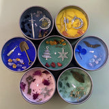 elvesmall 8OZ Crystal Candle Wholesale Tin Can Vanilla Scented Candles In Jars Real Herbs Crystal Candles Home Decoration Lily Rose