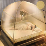 elvesmall  1 Piece Bi-parting Adult Mosquito Net Full-bottom Mosquito Curtain Foldable Bed Tent Canopy Modern Summer Bed Netting Mesh 2M