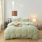 elvesmall High-end Autumn Winter Queen Bedding Set Soft Warm Artificial Rabbit Velvet Bed Set Cozy King Size Duvet Cover Set with Sheets