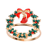 elvesmall  Christmas Napkin Rings Gold Zinc Alloy Bling Napkin Buckle for Christmas Wedding Table Party Decoration New Year Napkin Holder