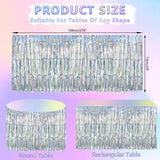 elvesmall Beautiful Disposable Laser Rainbow Table Skirt Iridescent Party Decorations for Birthday Wedding Baby Show Holiday Disco Party