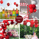 elvesmall Double Red Balloons Garland Red White Latex Balloon Arch Kit Valentine's Day Decor Wedding Anniversary Bride Shower Decoration