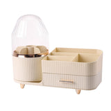 elvesmall  360°  Rotating Cosmetic Storage Box Holder Desktop Makeup Brushes Organizer Countertop Portable Lipstick Eyeliner Stand Boxes