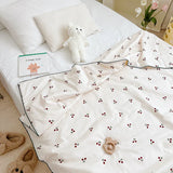 elvesmall  High End Cherry Summer Cooling Blanket 100% Cotton Skin Friendly Breathable Summer Quilt Washable Queen Quilt for Child Adults