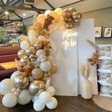 elvesmall 105pcs White Sand Gold Balloons Garland Arch Kit,Boho Wedding Baby Shower Anniversary Day Mother's Day Party Decorations