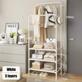 elvesmall Double Layered Clothes Rack Simple Multilayer Storage Locker Multifunctional Bedroom Thickened Double Rods Garment Rack