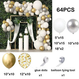 elvesmall White Balloons Garland Arch Kit Metalli Gold Confetti Latex Balloons Wedding Kids Birthday Party Baby Shower Decoration Supplies