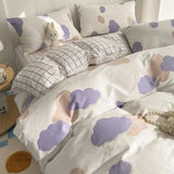 elvesmall Fashion Duvet Cover Set Korean Ins Style 2024 New Flat Sheet Pillowcase No Filler Kids Adult Bedding Set Twin Queen Bed Linen