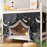 elvesmall Cartoon Upper Bunk Lower Bunk Mosquito Net Double Layer Student Dormitory Mosquito Net Thickened Dust-proof Blackout Bed Curtain