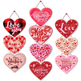 elvesmall  Valentine's Day Love Heart Door Sign Pendants Welcome 14 February Lovers Party DIY Be Mine Happy Valentine Party Home Decor