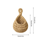 elvesmall  1pc Handwoven Wall Hanging Fruit Vegetable Basket Teardrop Plant Basket Kitchen Table Wall Hanging Storage Basket Container