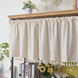 elvesmall Nordic Style Short Curtains for kitchen Solid Cotton Linen Curtain Wine Cabinet Door Window Small Curtains Wardrobe Curtain