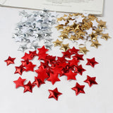 elvesmall 100Pcs Gold/Silver Stars for Christmas Party Decor Foam Fabric Stars DIY Scrapbook Cards Ornaments Embellishments Accessory